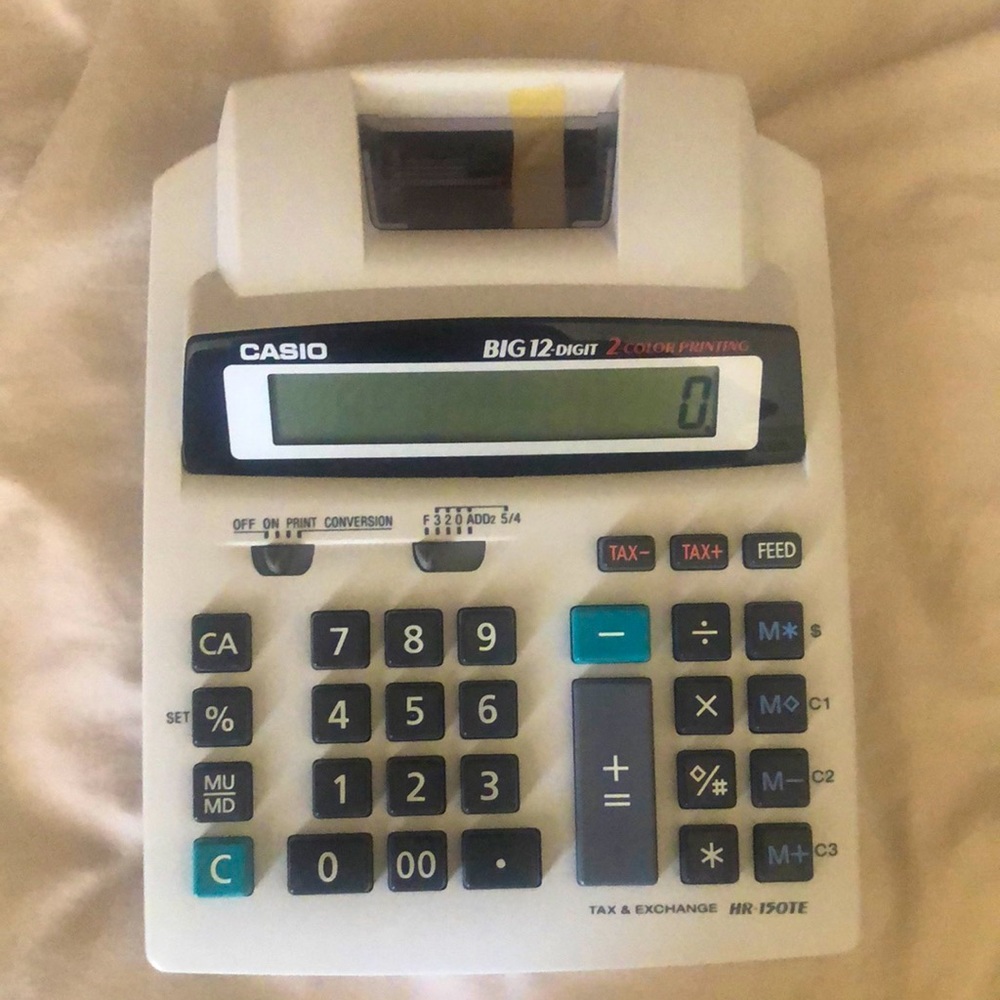Casio Big-12 Digit 2 color printing HR-150TE Calculator